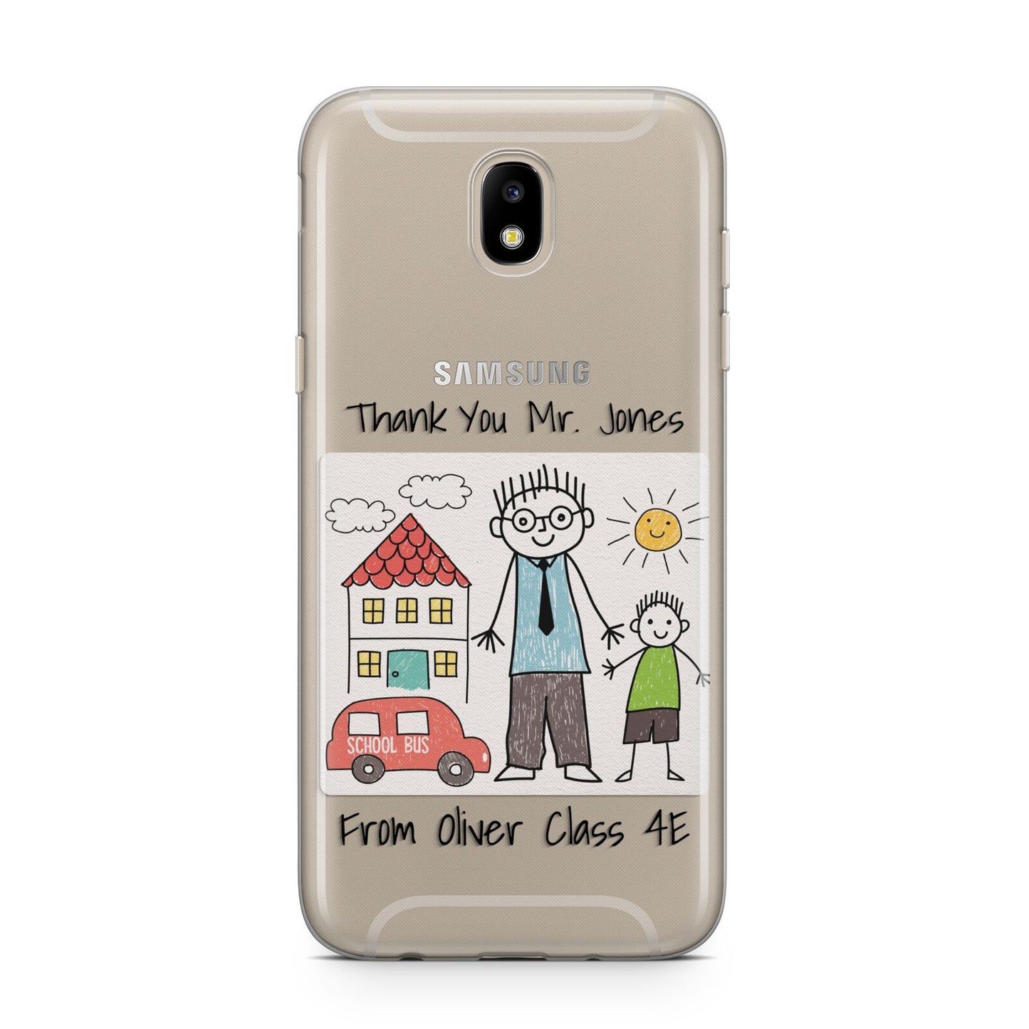 Personalised Kids Drawing Thank You Teacher Samsung J5 2017 Case