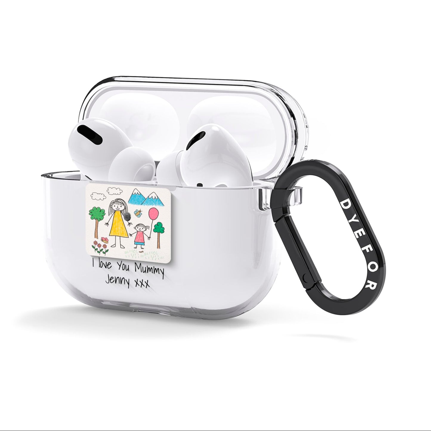 Personalised Kids Drawing Upload AirPods Clear Case 3rd Gen Side Image