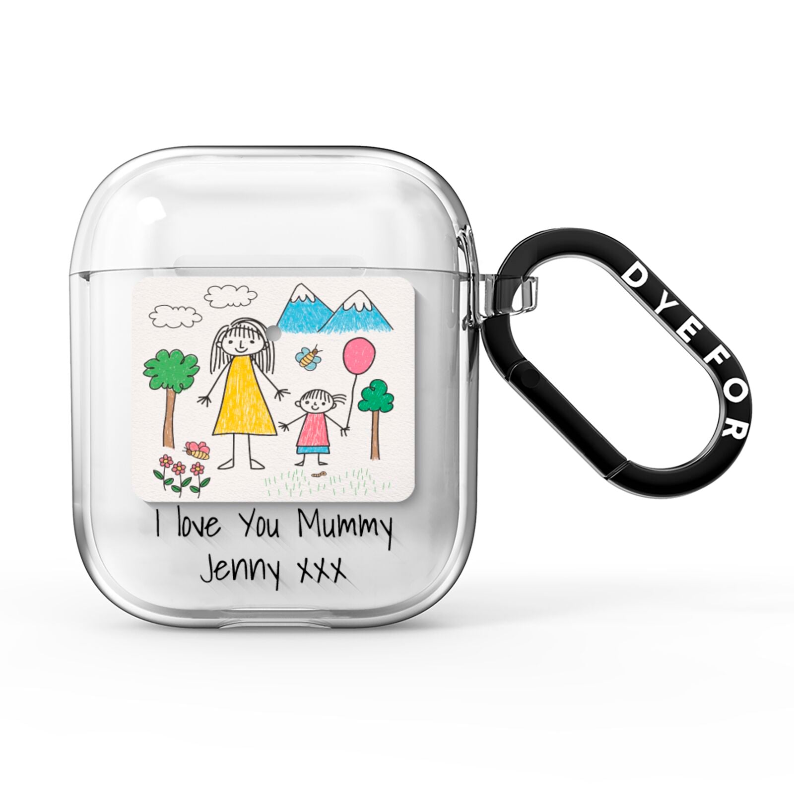 Personalised Kids Drawing Upload AirPods Clear Case