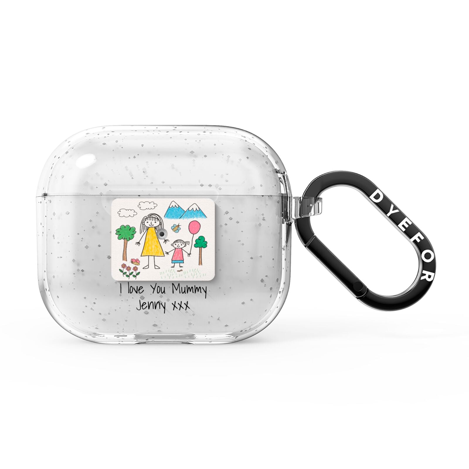 Personalised Kids Drawing Upload AirPods Glitter Case 3rd Gen