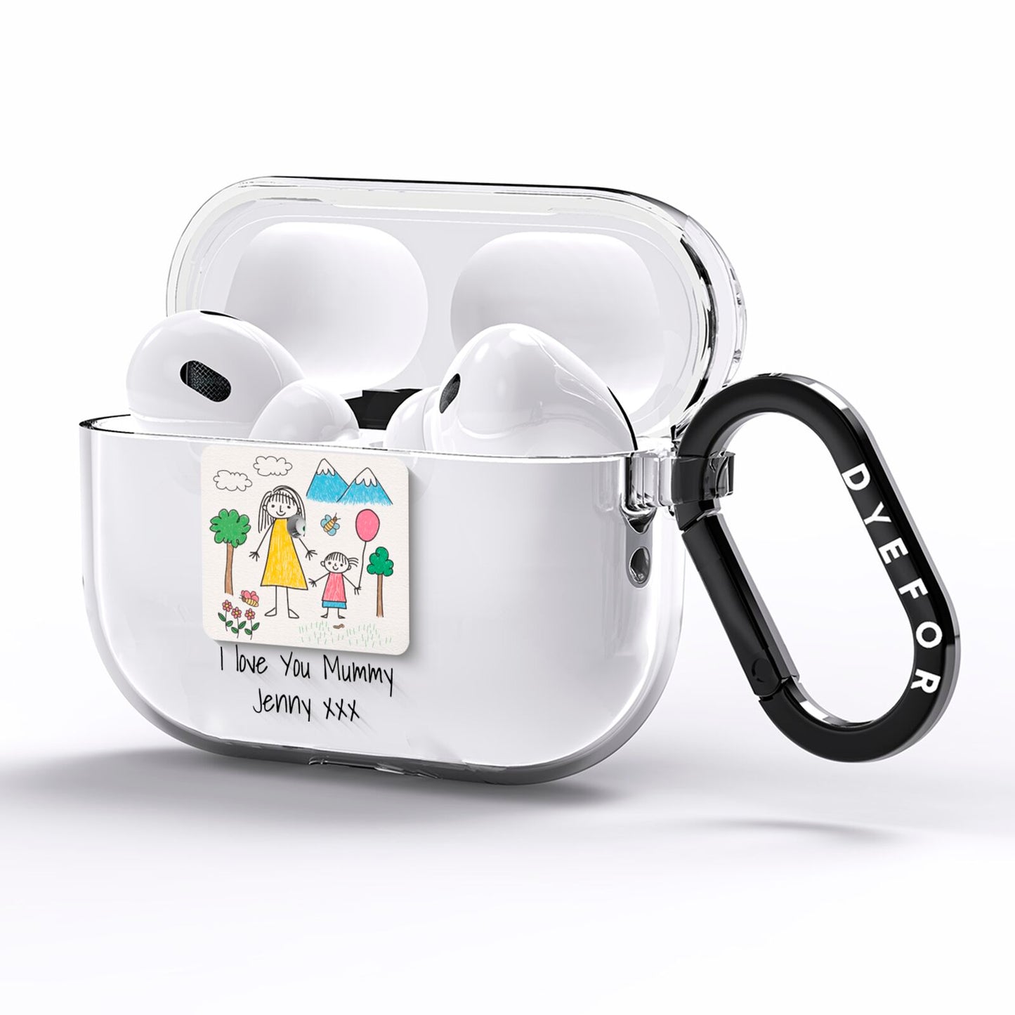 Personalised Kids Drawing Upload AirPods Pro Clear Case Side Image