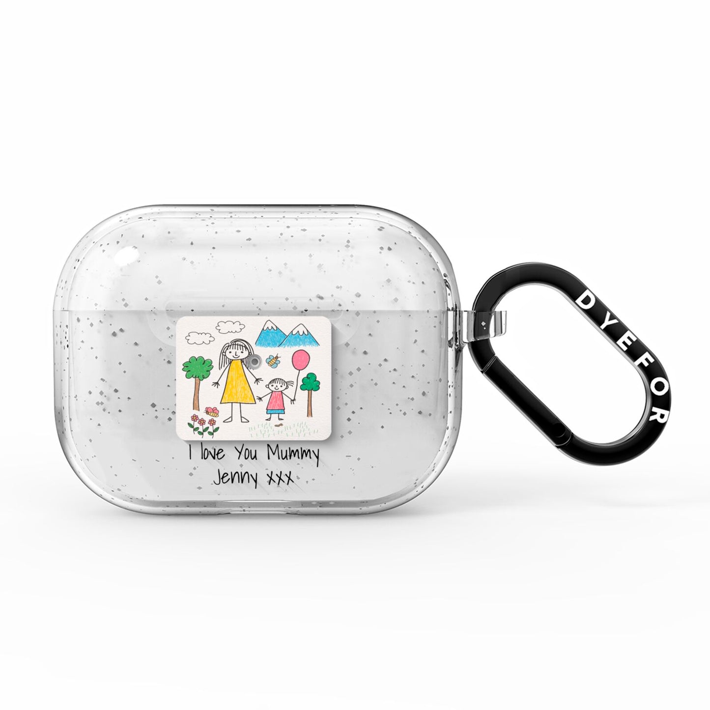 Personalised Kids Drawing Upload AirPods Pro Glitter Case