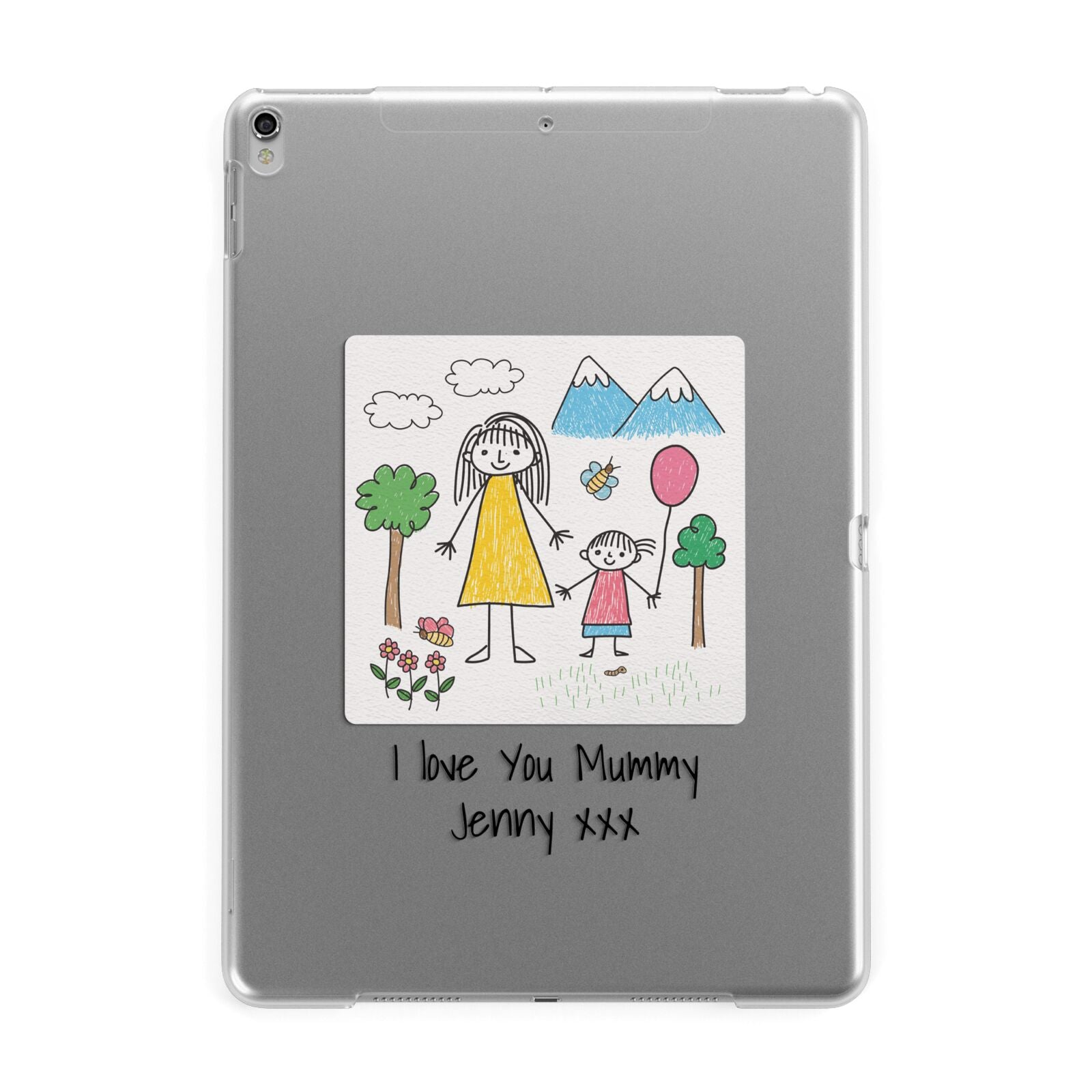 Personalised Kids Drawing Upload Apple iPad Silver Case