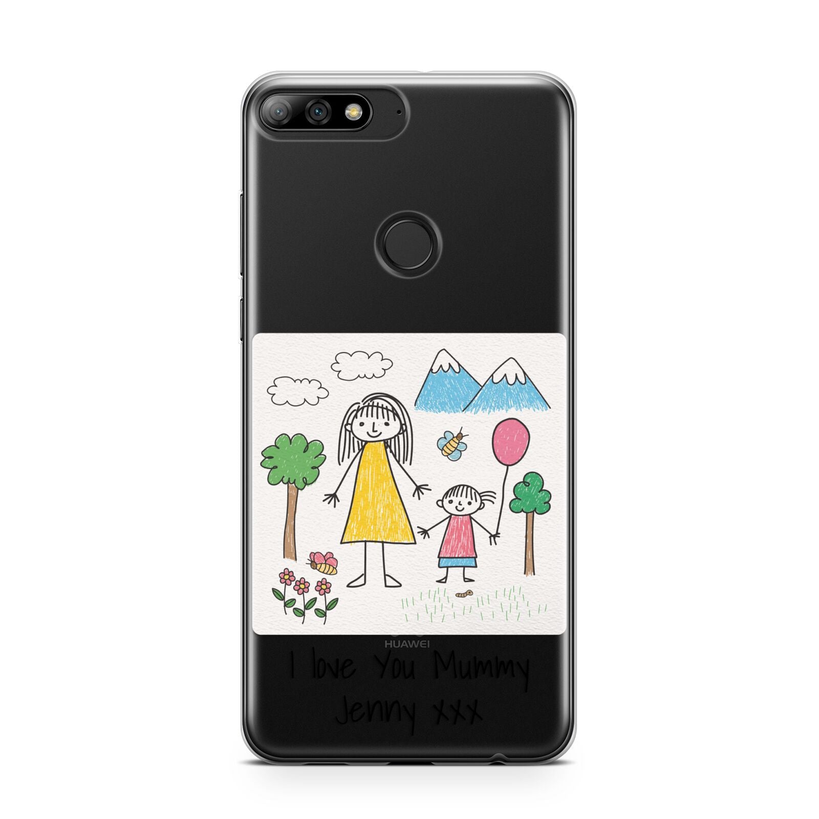 Personalised Kids Drawing Upload Huawei Y7 2018