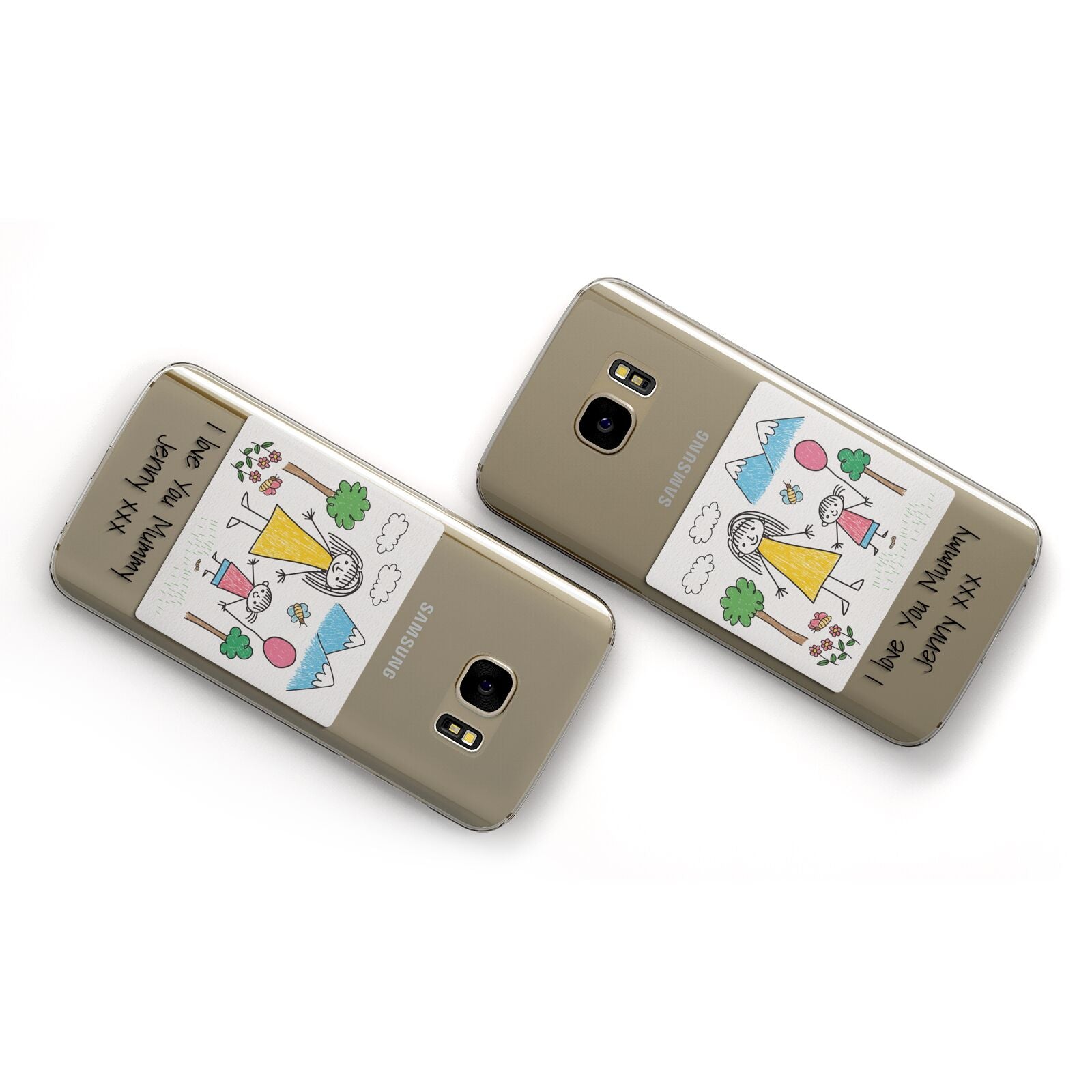 Personalised Kids Drawing Upload Samsung Galaxy Case Flat Overview