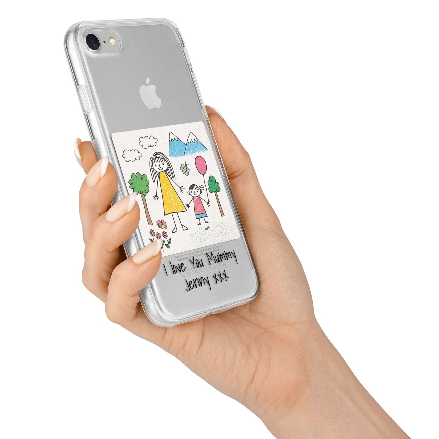 Personalised Kids Drawing Upload iPhone 7 Bumper Case on Silver iPhone Alternative Image