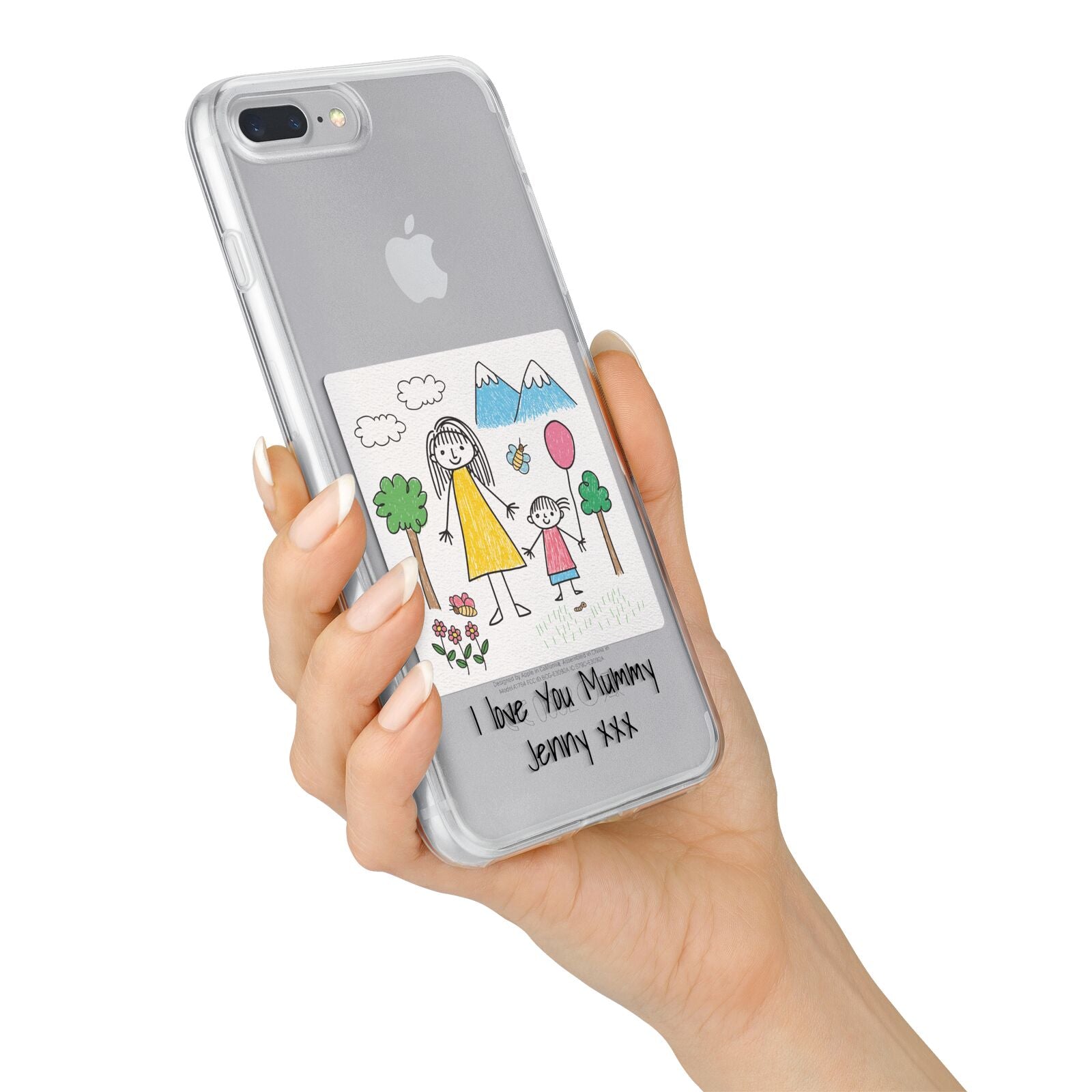 Personalised Kids Drawing Upload iPhone 7 Plus Bumper Case on Silver iPhone Alternative Image