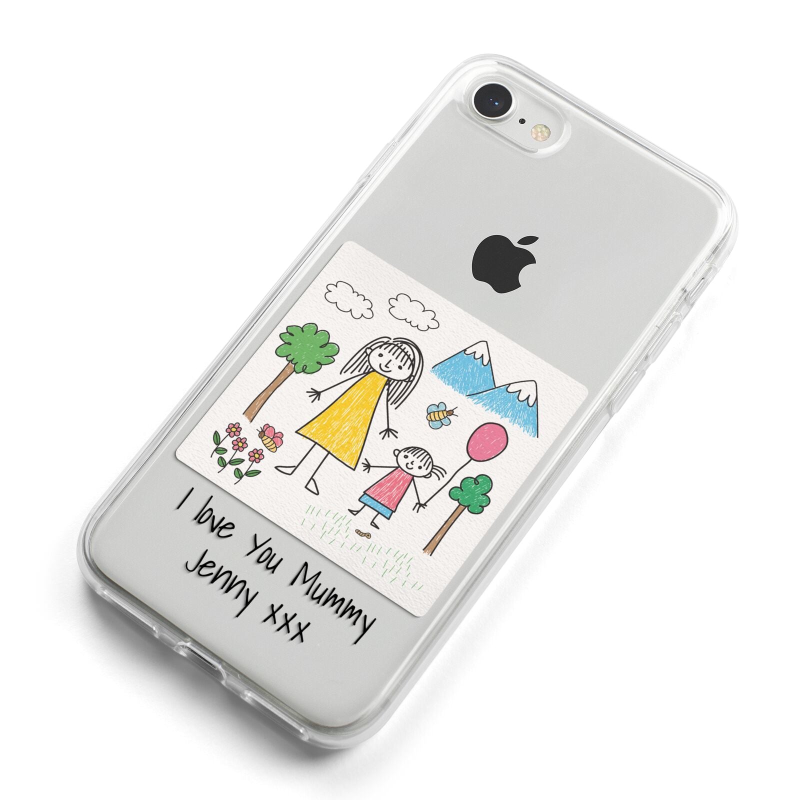 Personalised Kids Drawing Upload iPhone 8 Bumper Case on Silver iPhone Alternative Image