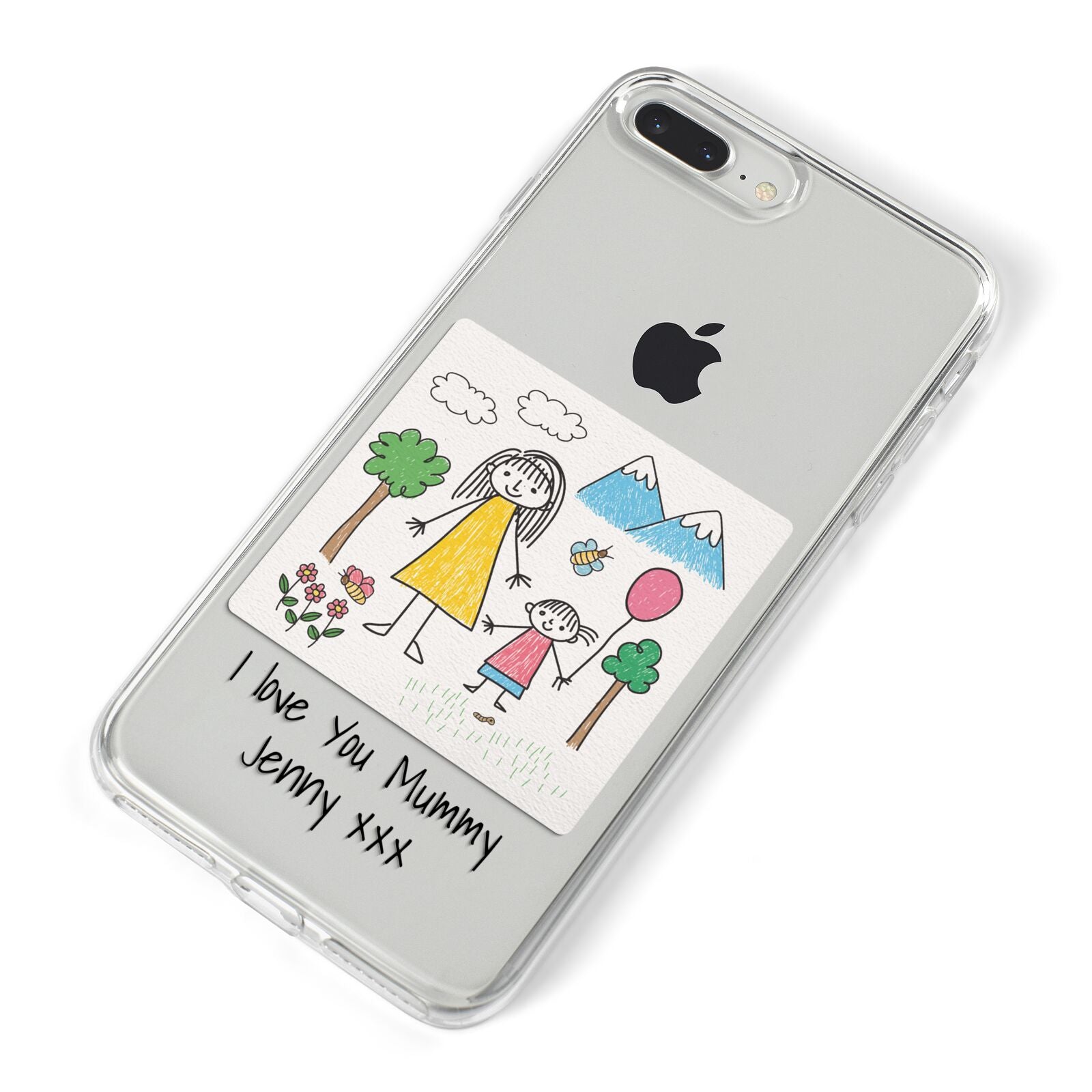 Personalised Kids Drawing Upload iPhone 8 Plus Bumper Case on Silver iPhone Alternative Image