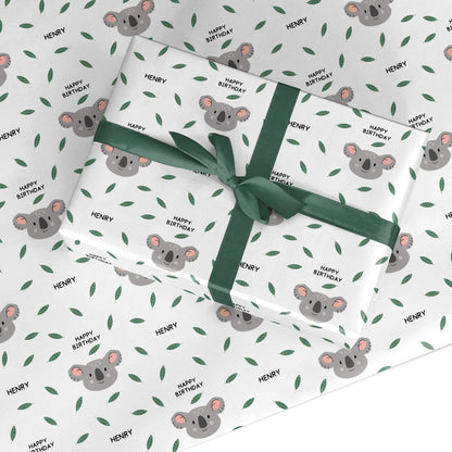 Personalised Koala Birthday Custom Wrapping Paper