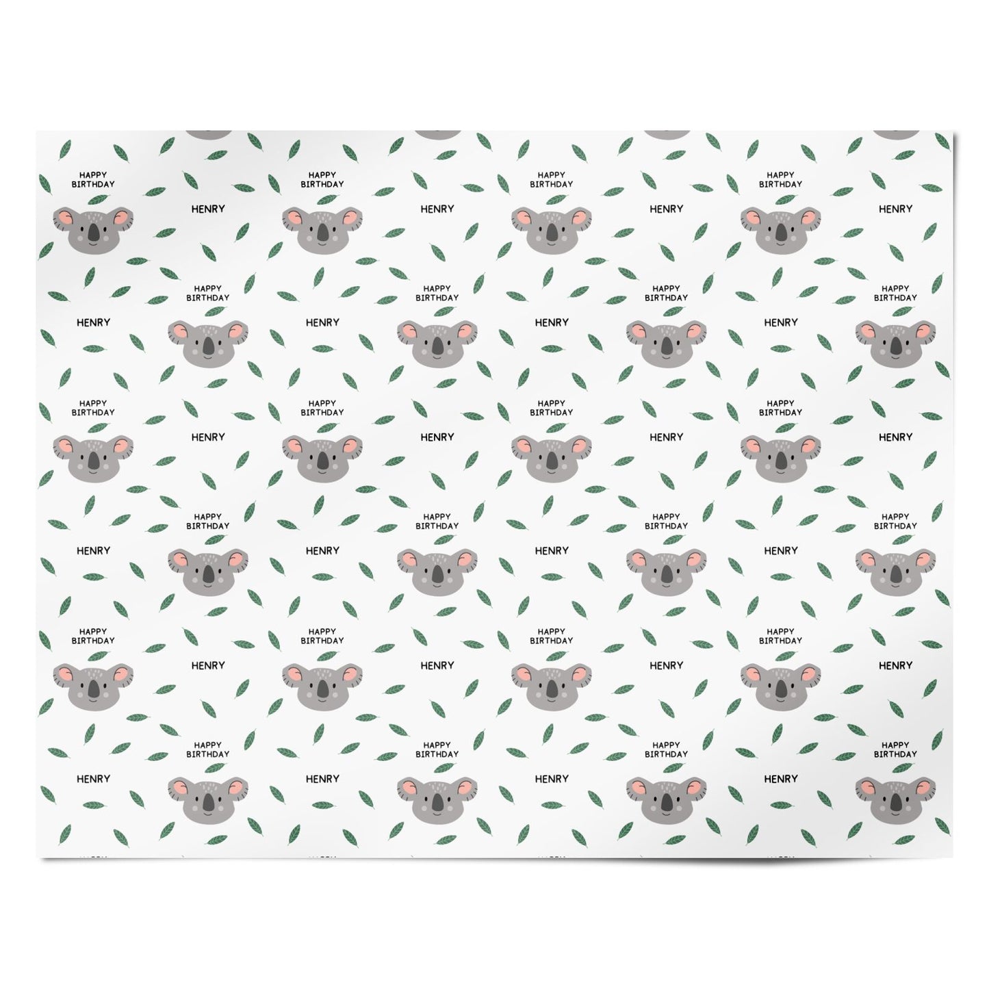 Personalised Koala Birthday Personalised Wrapping Paper Alternative