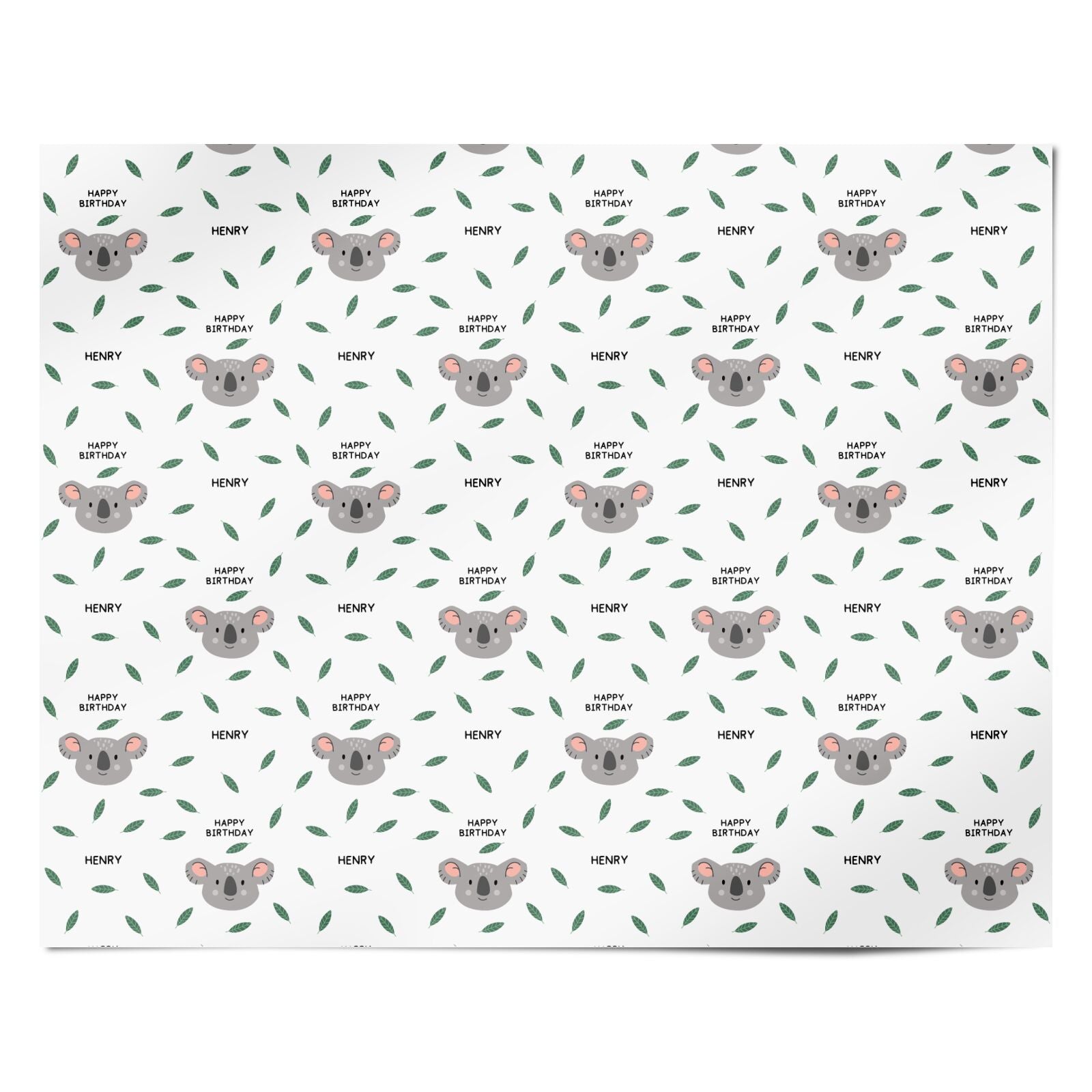 Personalised Koala Birthday Personalised Wrapping Paper Alternative