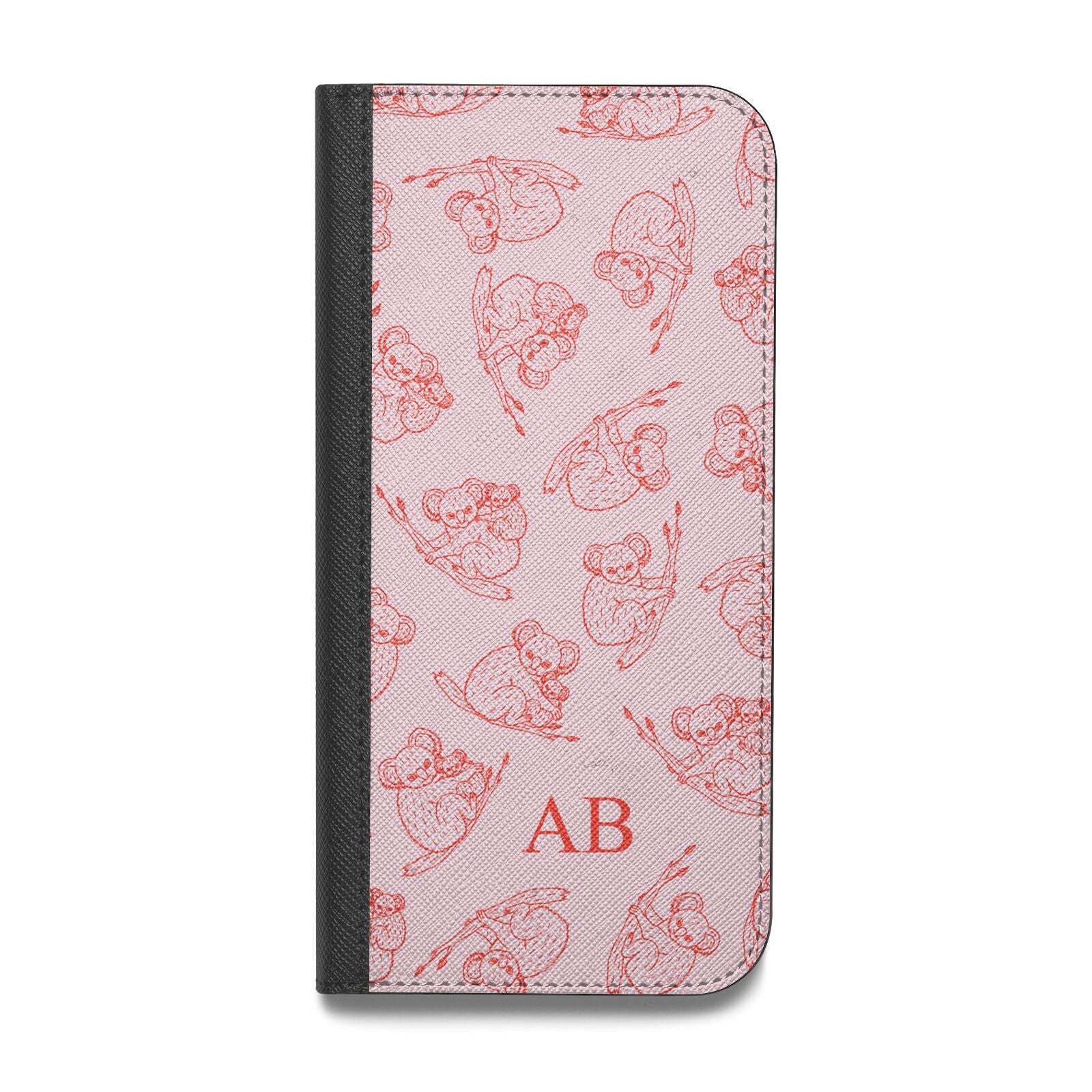 Personalised Koala Vegan Leather Flip iPhone Case