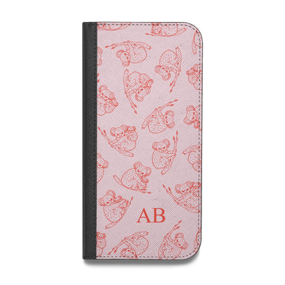 Personalised Koala Vegan Leather Flip iPhone Case