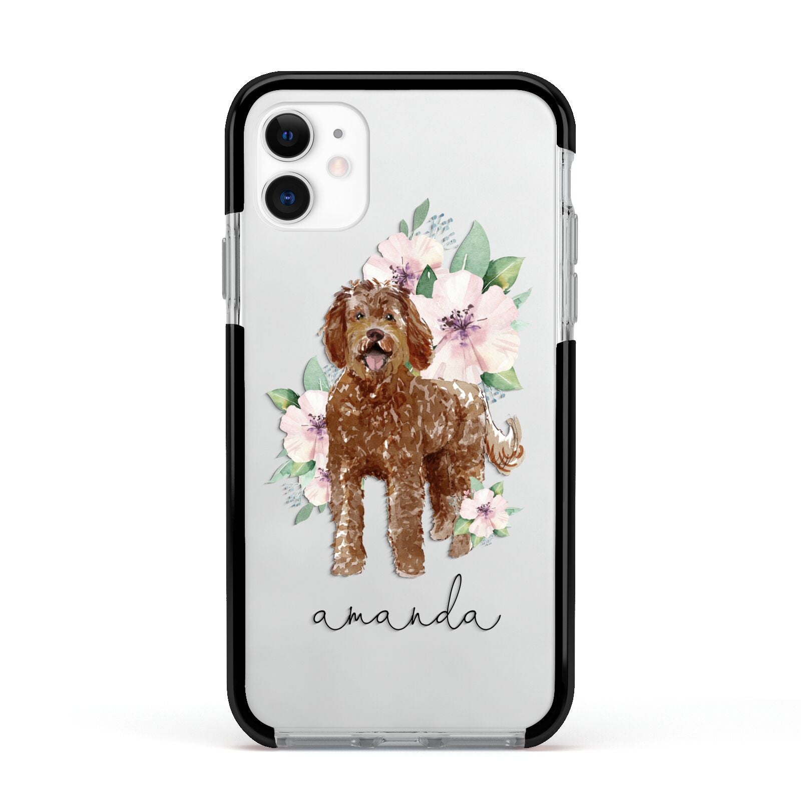 Personalised Labradoodle Apple iPhone 11 in White with Black Impact Case