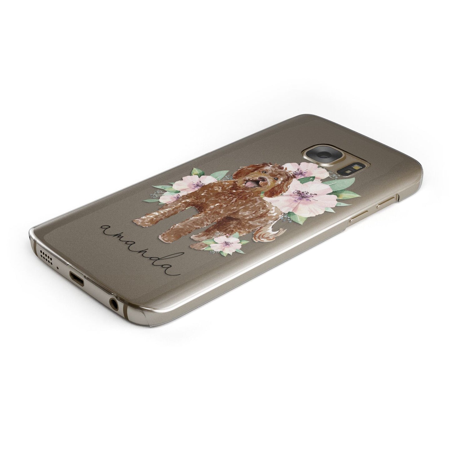 Personalised Labradoodle Protective Samsung Galaxy Case Angled Image