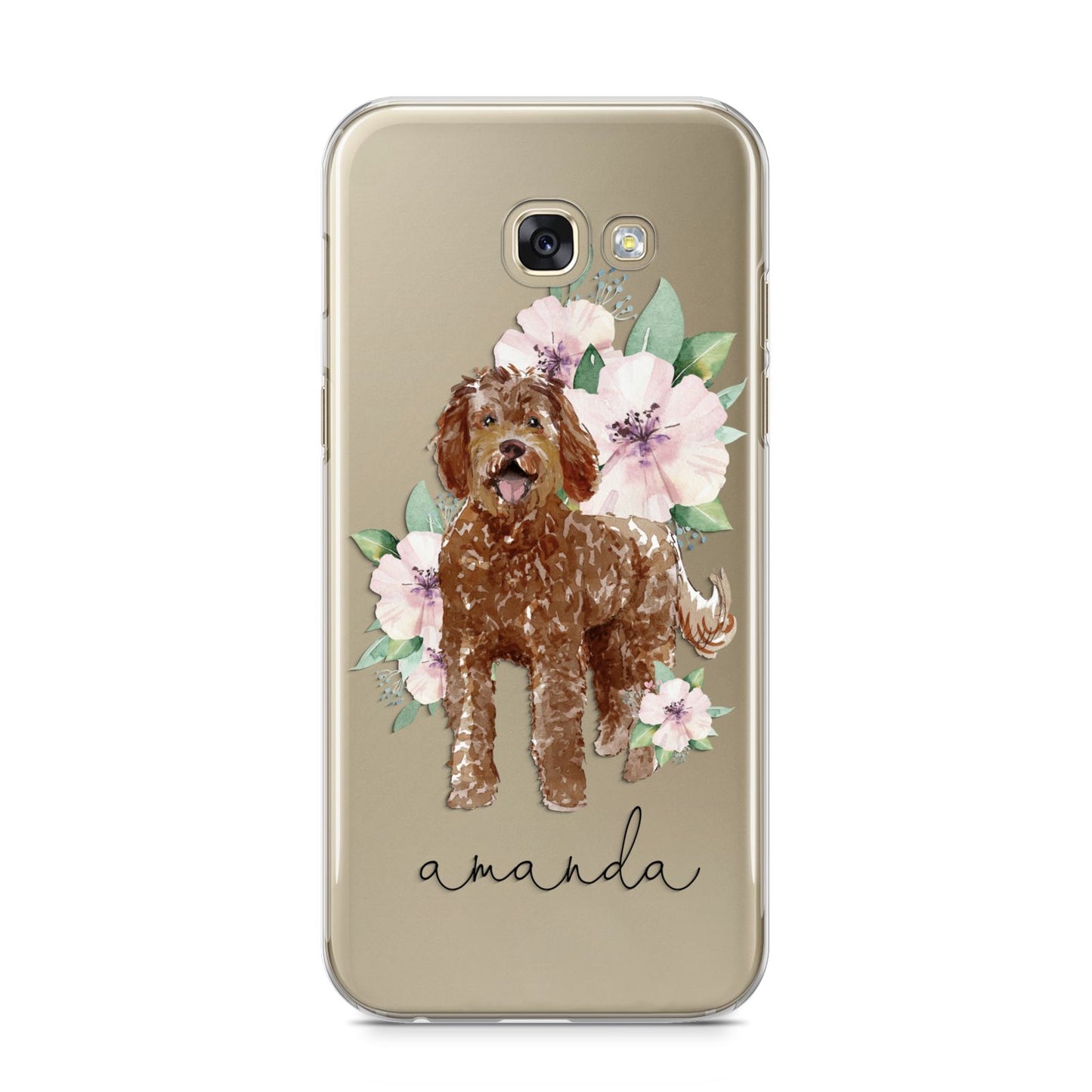 Personalised Labradoodle Samsung Galaxy A5 2017 Case on gold phone