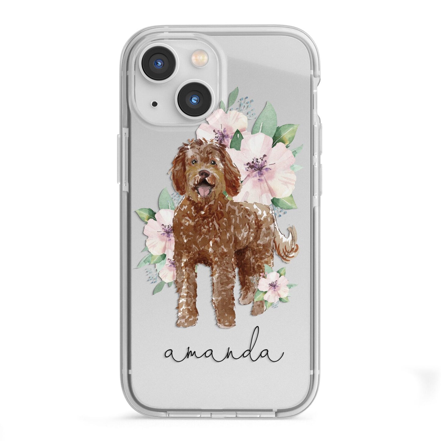 Personalised Labradoodle iPhone 13 Mini TPU Impact Case with White Edges