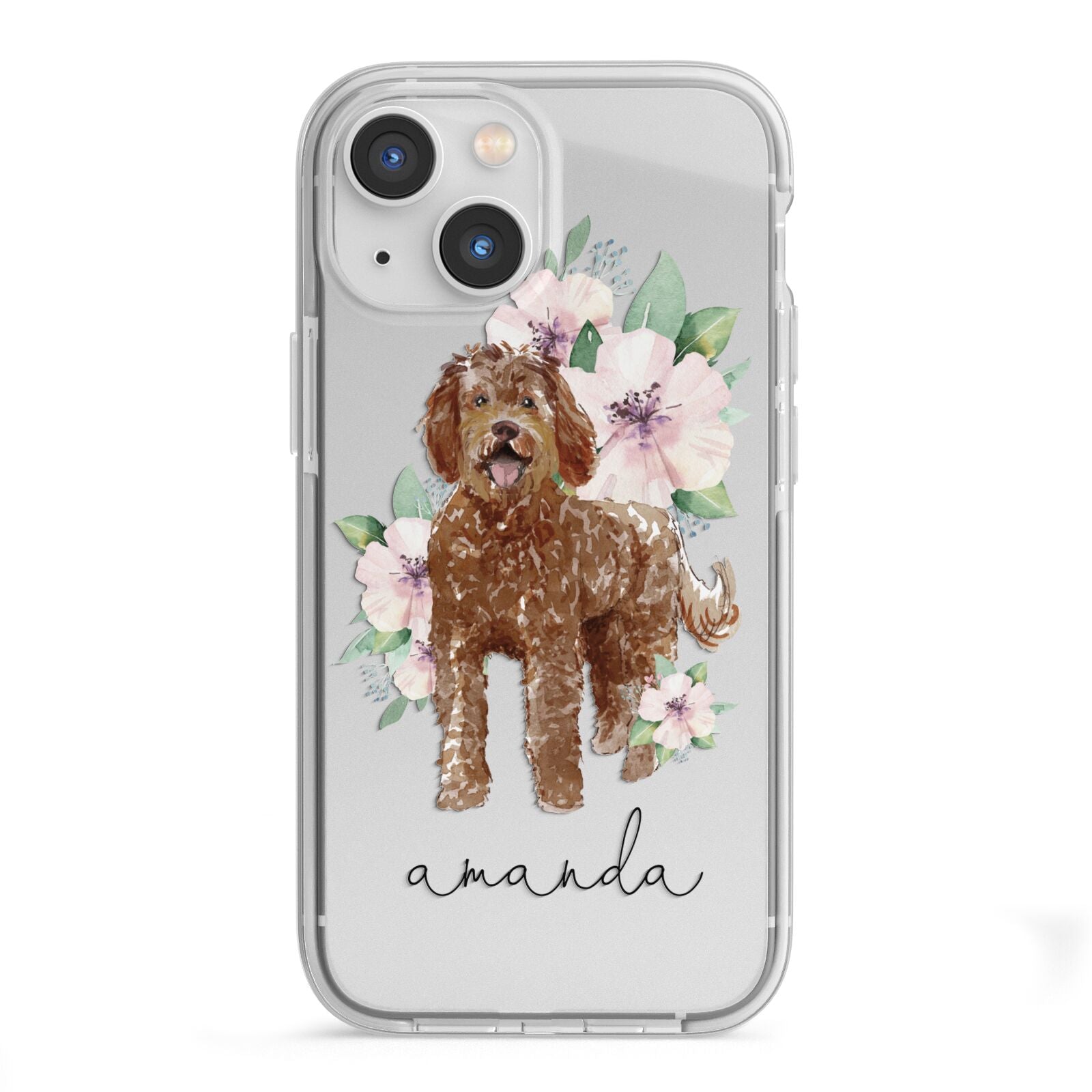 Personalised Labradoodle iPhone 13 Mini TPU Impact Case with White Edges