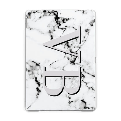 Personalised Landscape Initials With Marble Apple iPad Silver Case