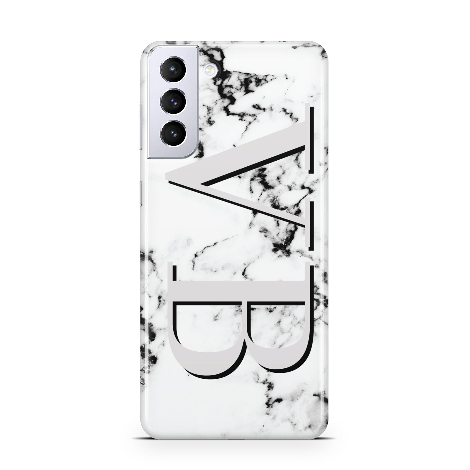 Personalised Landscape Initials With Marble Samsung S21 Plus Case