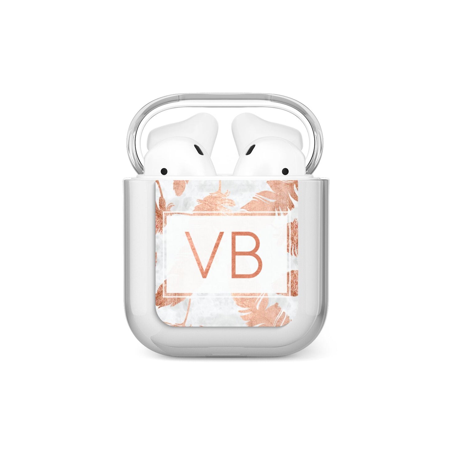 Personalised Leaf Marble Initials AirPods Case