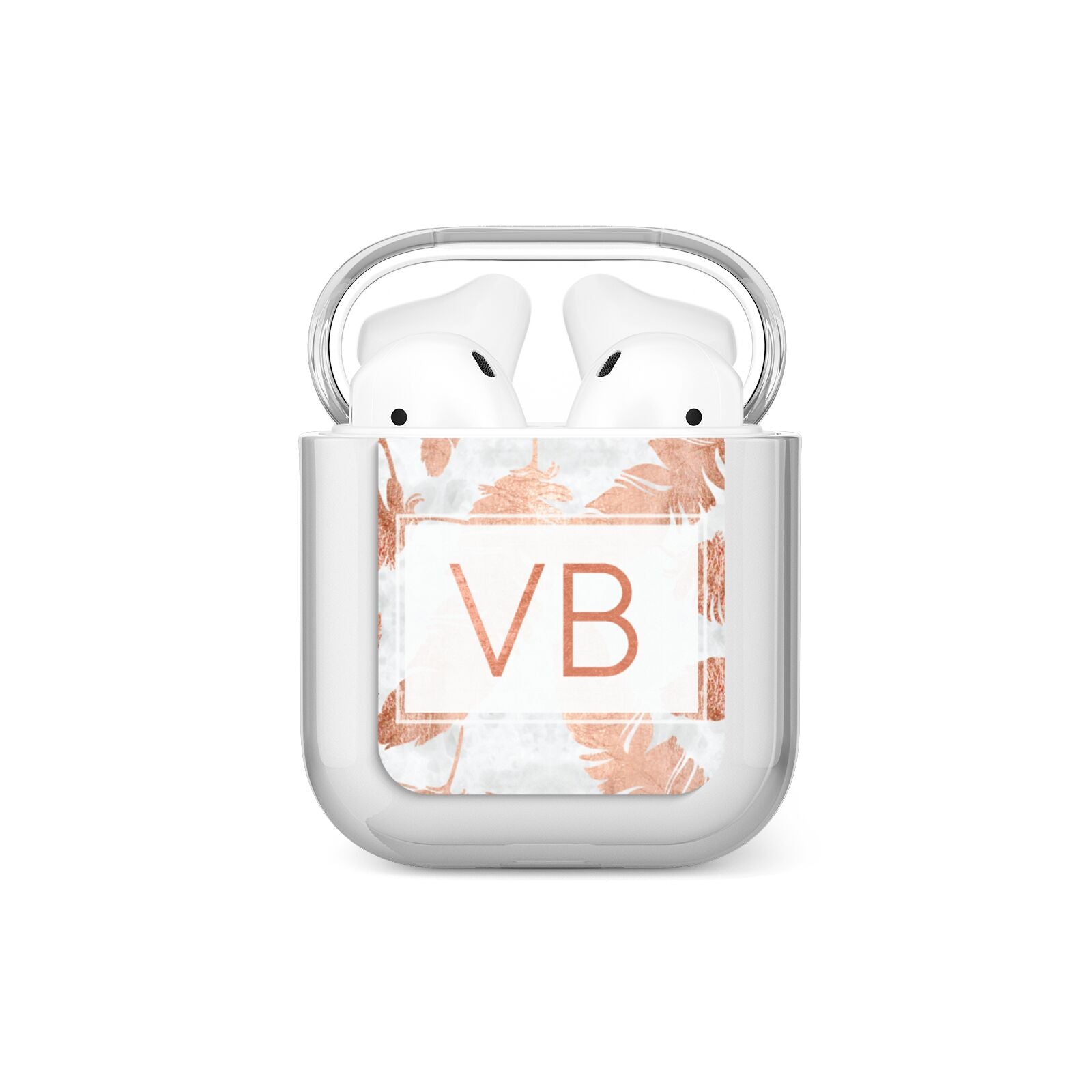 Personalised Leaf Marble Initials AirPods Case