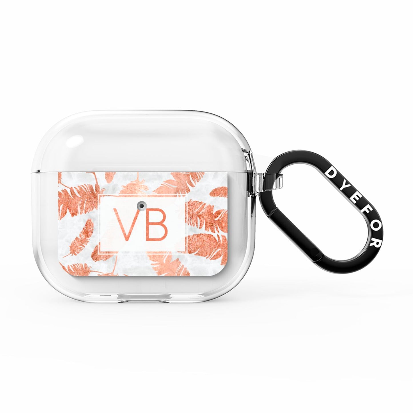 Personalised Leaf Marble Initials AirPods Clear Case 3rd Gen