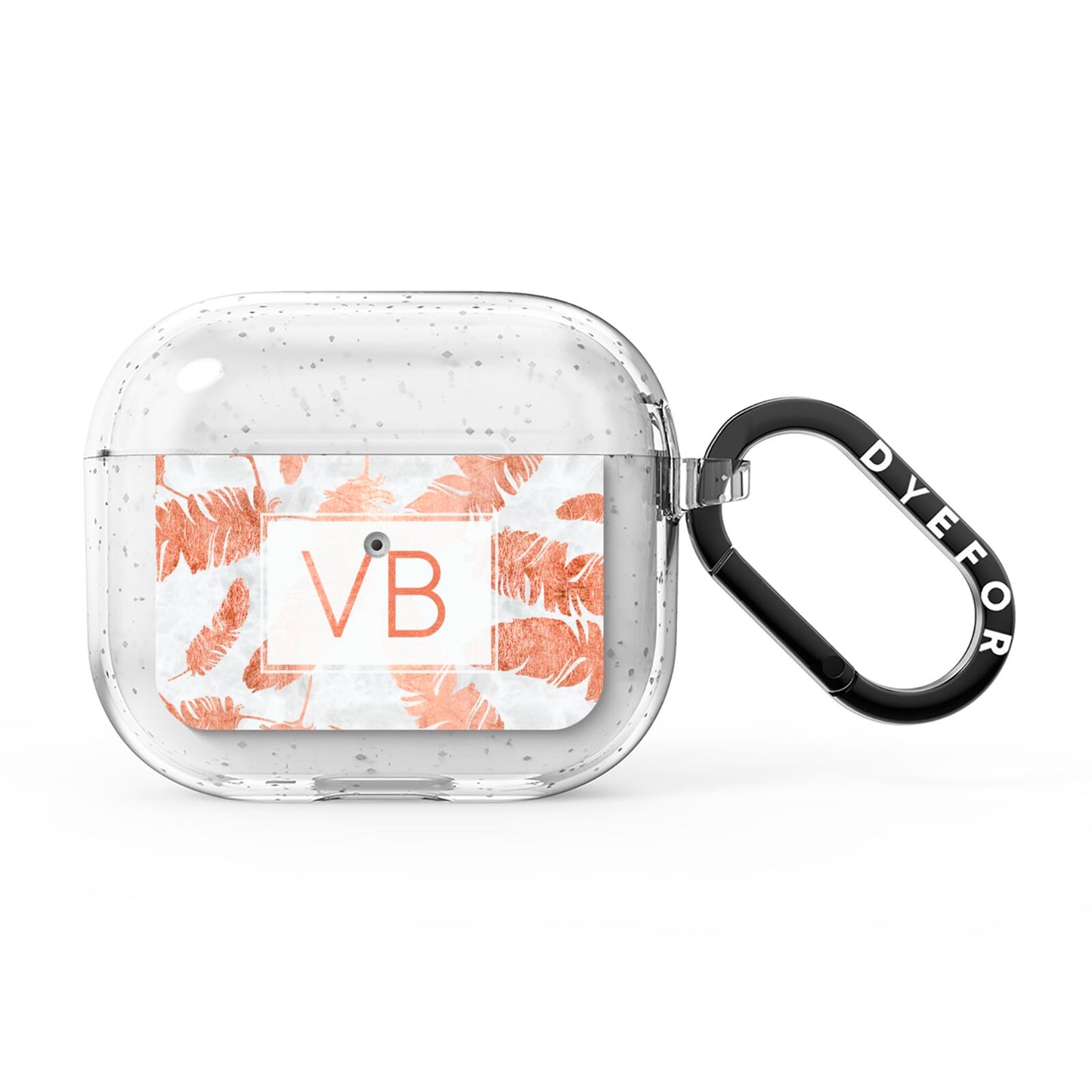 Personalised Leaf Marble Initials AirPods Glitter Case 3rd Gen