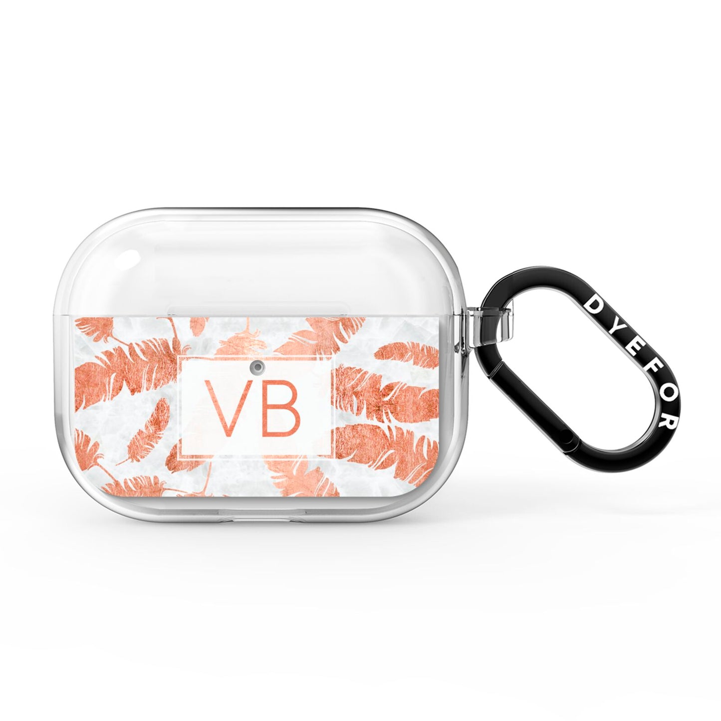 Personalised Leaf Marble Initials AirPods Pro Clear Case