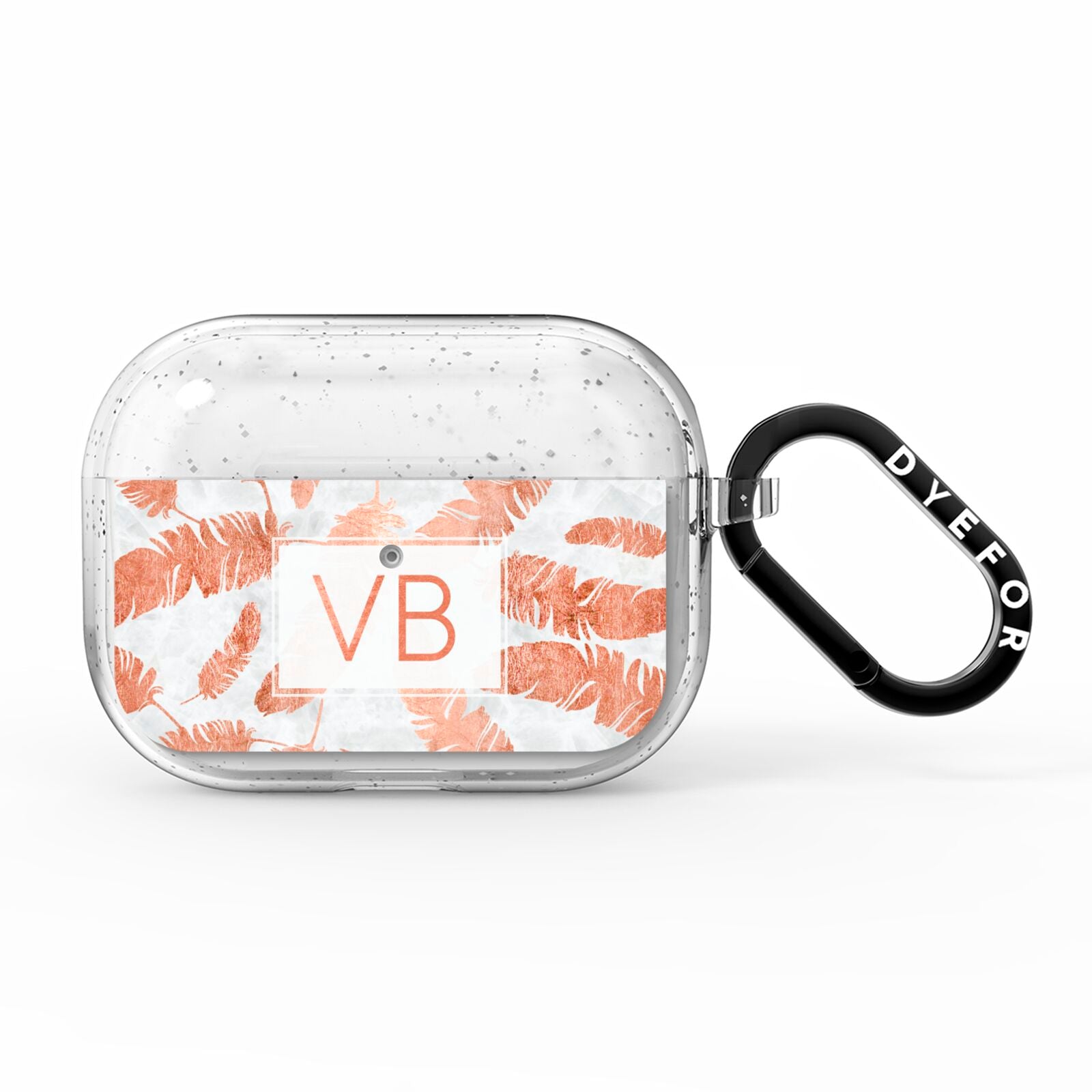 Personalised Leaf Marble Initials AirPods Pro Glitter Case