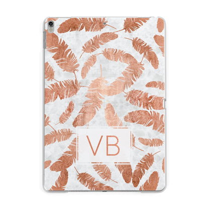Personalised Leaf Marble Initials Apple iPad Silver Case