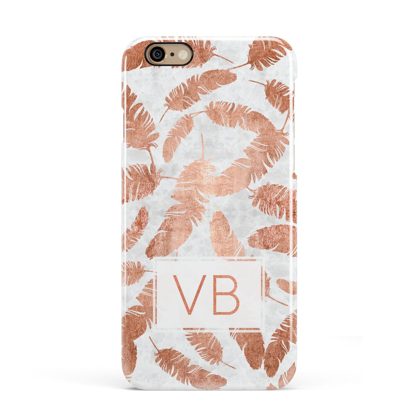 Personalised Leaf Marble Initials Apple iPhone 6 3D Snap Case