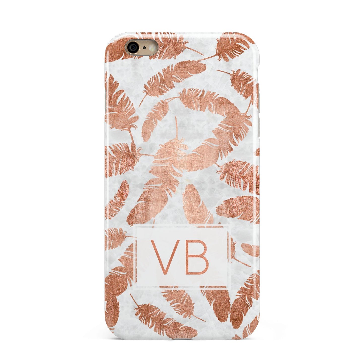 Personalised Leaf Marble Initials Apple iPhone 6 Plus 3D Tough Case