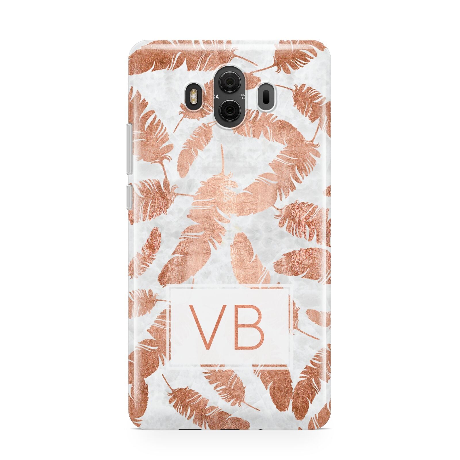 Personalised Leaf Marble Initials Huawei Mate 10 Protective Phone Case
