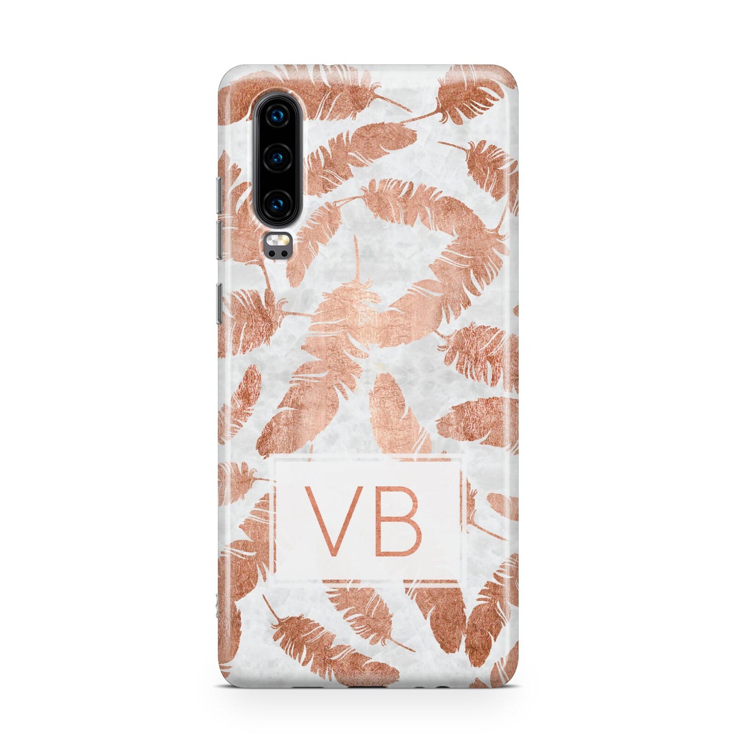 Personalised Leaf Marble Initials Huawei P30 Phone Case