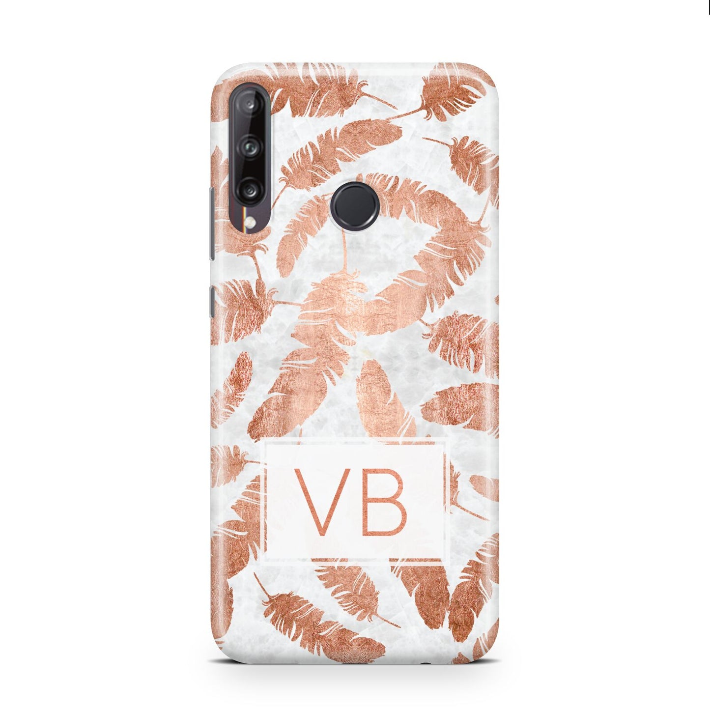 Personalised Leaf Marble Initials Huawei P40 Lite E Phone Case