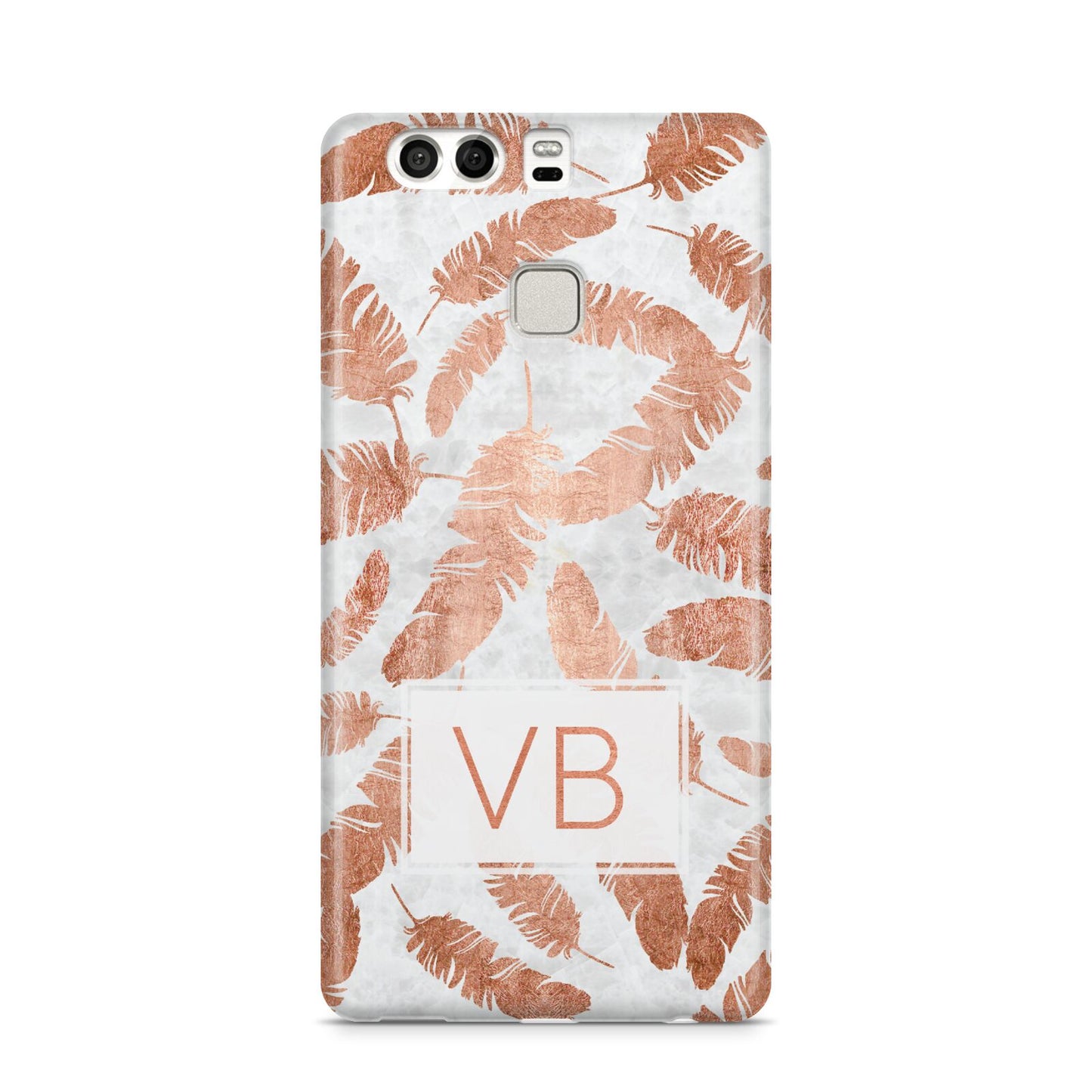 Personalised Leaf Marble Initials Huawei P9 Case