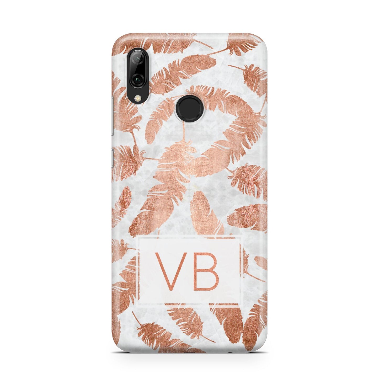Personalised Leaf Marble Initials Huawei Y7 2019