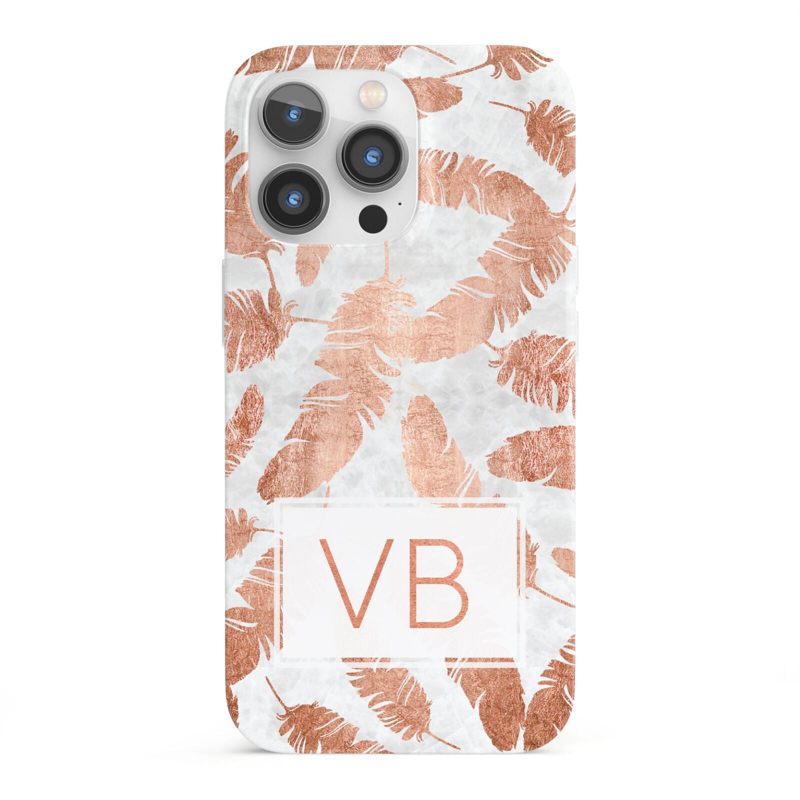 Personalised Leaf Marble Initials iPhone 13 Pro Full Wrap 3D Snap Case