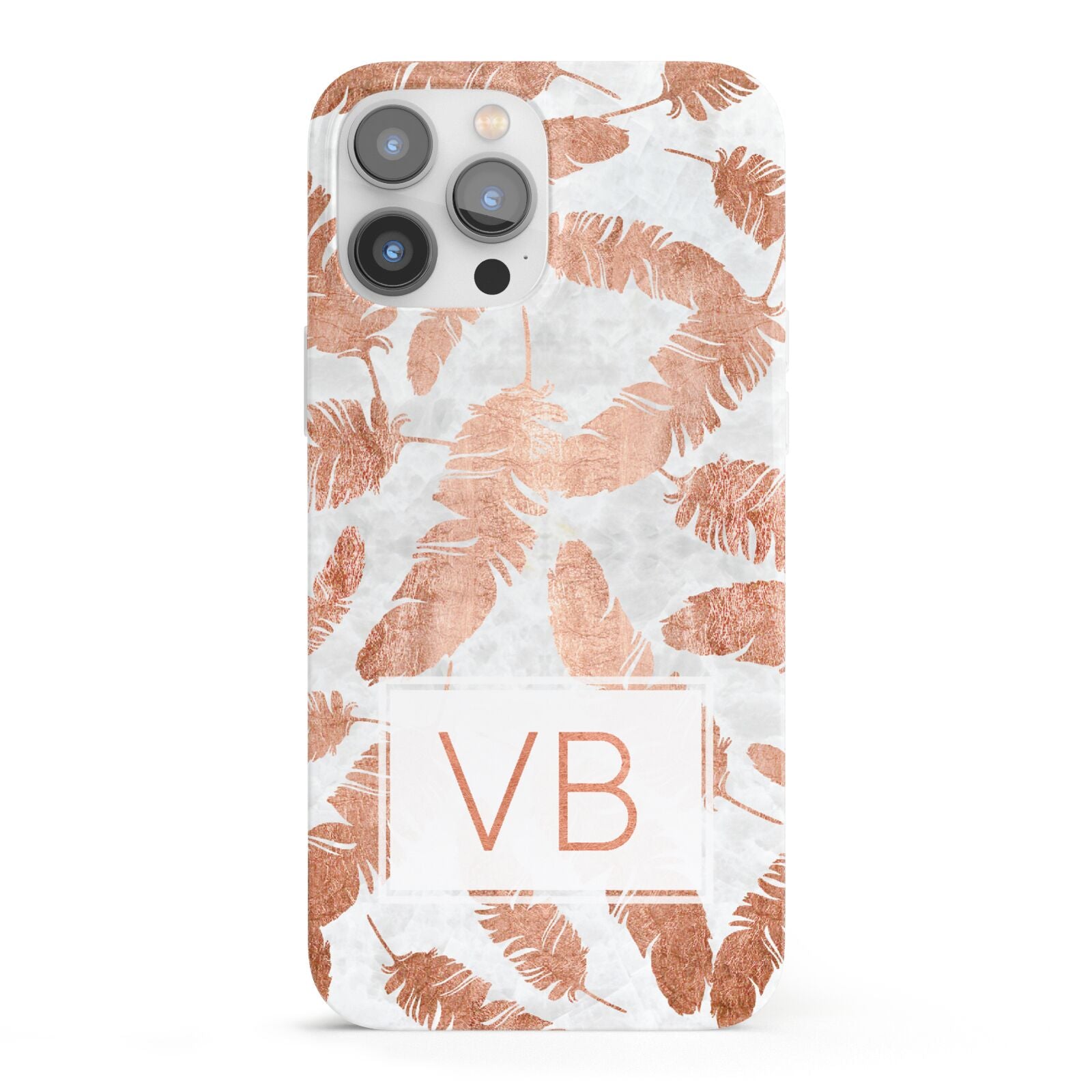 Personalised Leaf Marble Initials iPhone 13 Pro Max Full Wrap 3D Snap Case