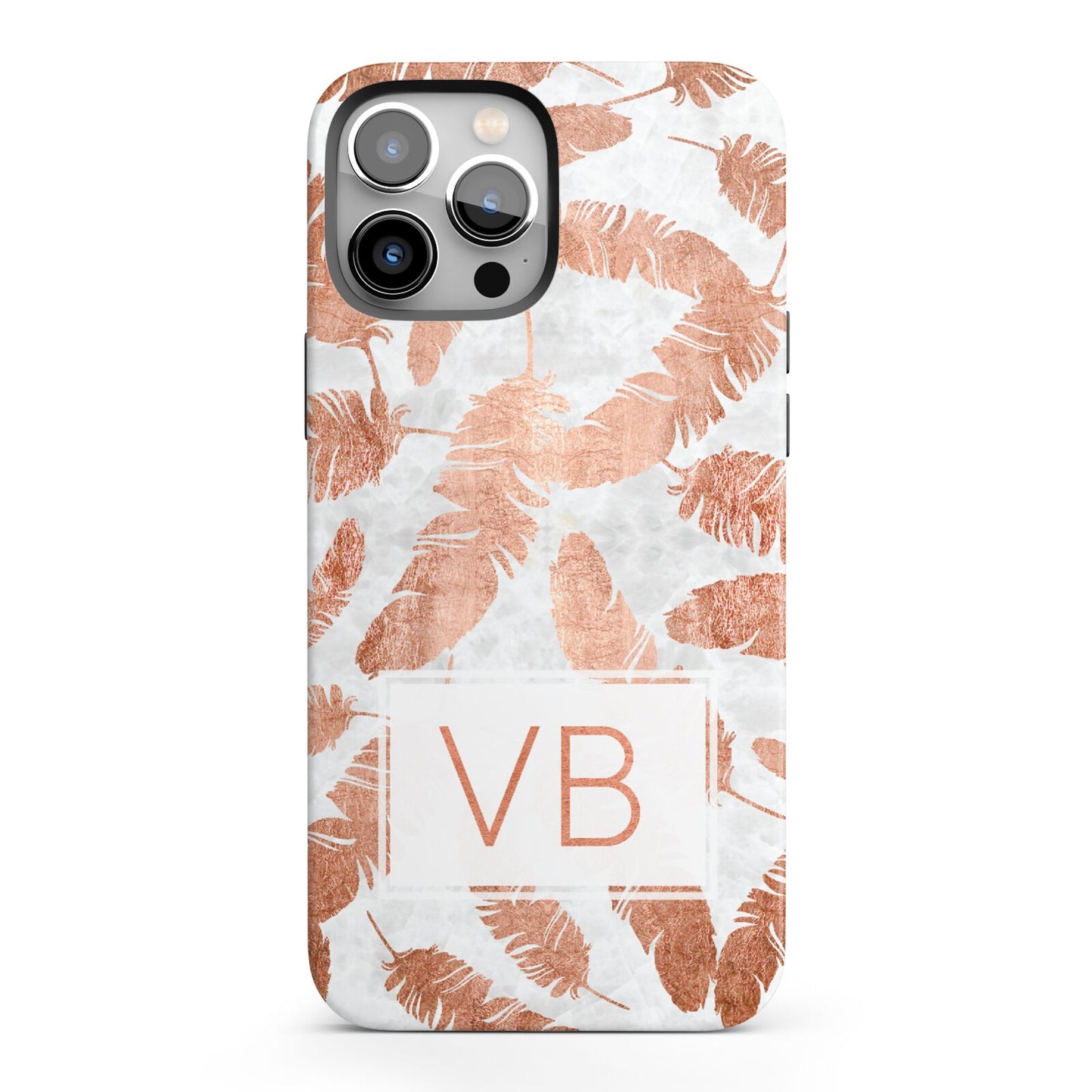 Personalised Leaf Marble Initials iPhone 13 Pro Max Full Wrap 3D Tough Case