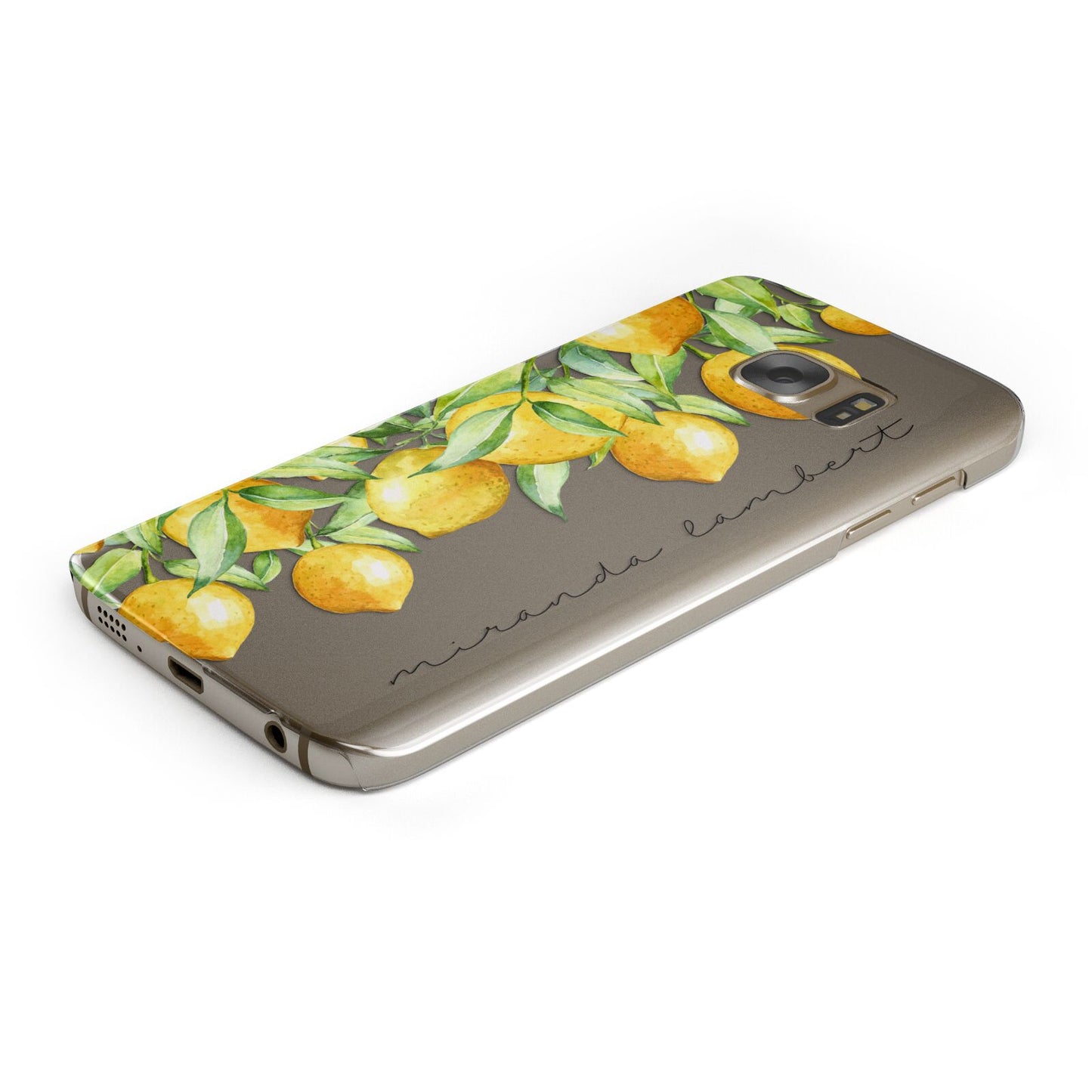 Personalised Lemon Bunches Protective Samsung Galaxy Case Angled Image