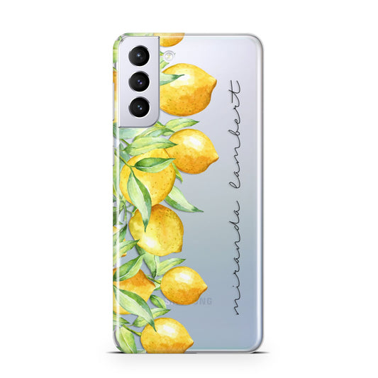 Personalised Lemon Bunches Samsung S21 Plus Phone Case