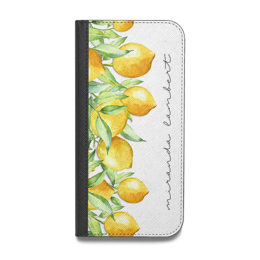 Personalised Lemon Bunches Vegan Leather Flip iPhone Case