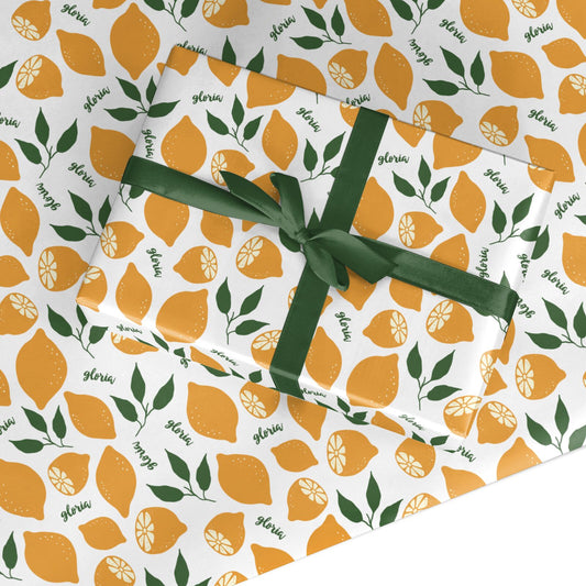 Personalised Lemon Custom Wrapping Paper