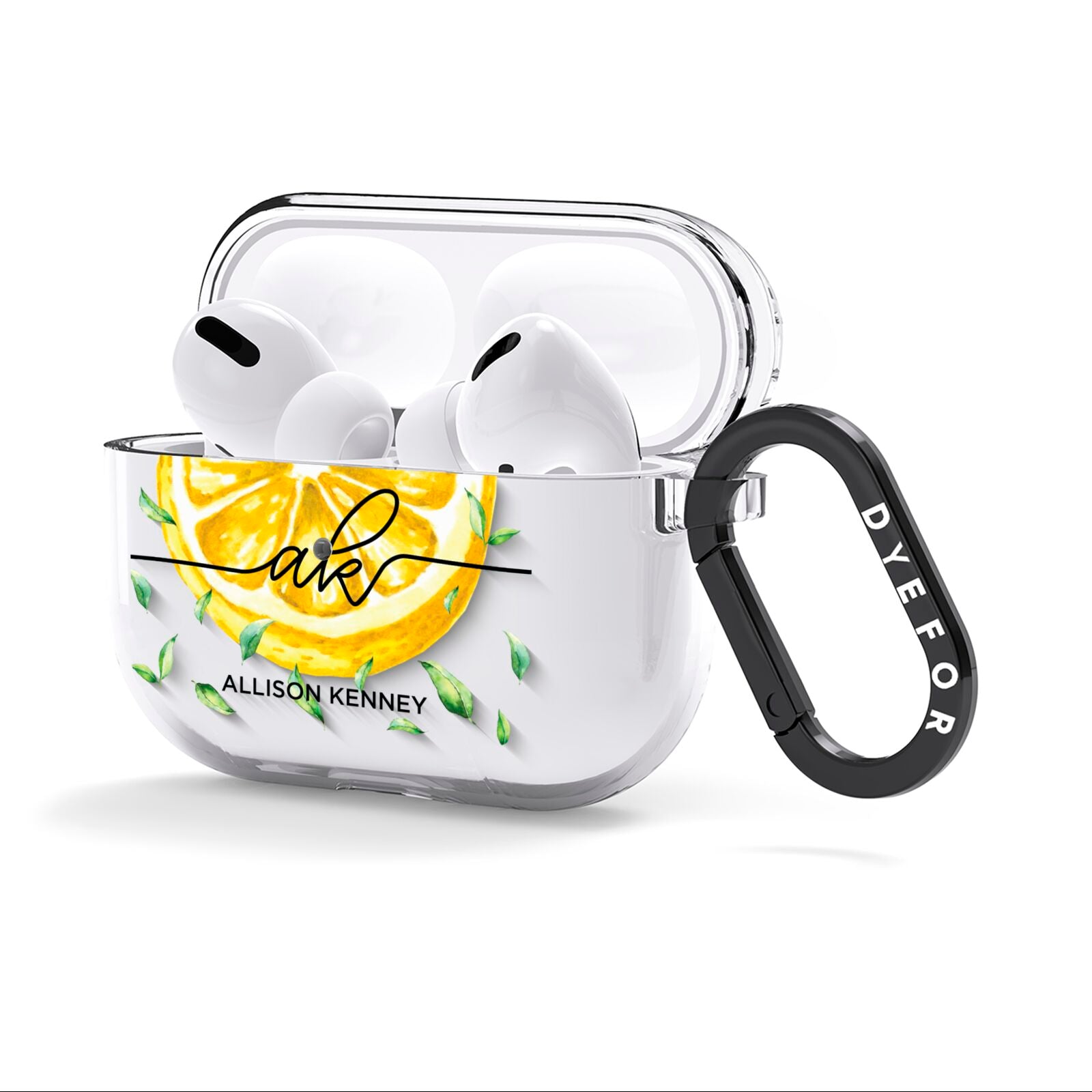 Personalised Lemon Slice AirPods Clear Case 3rd Gen Side Image