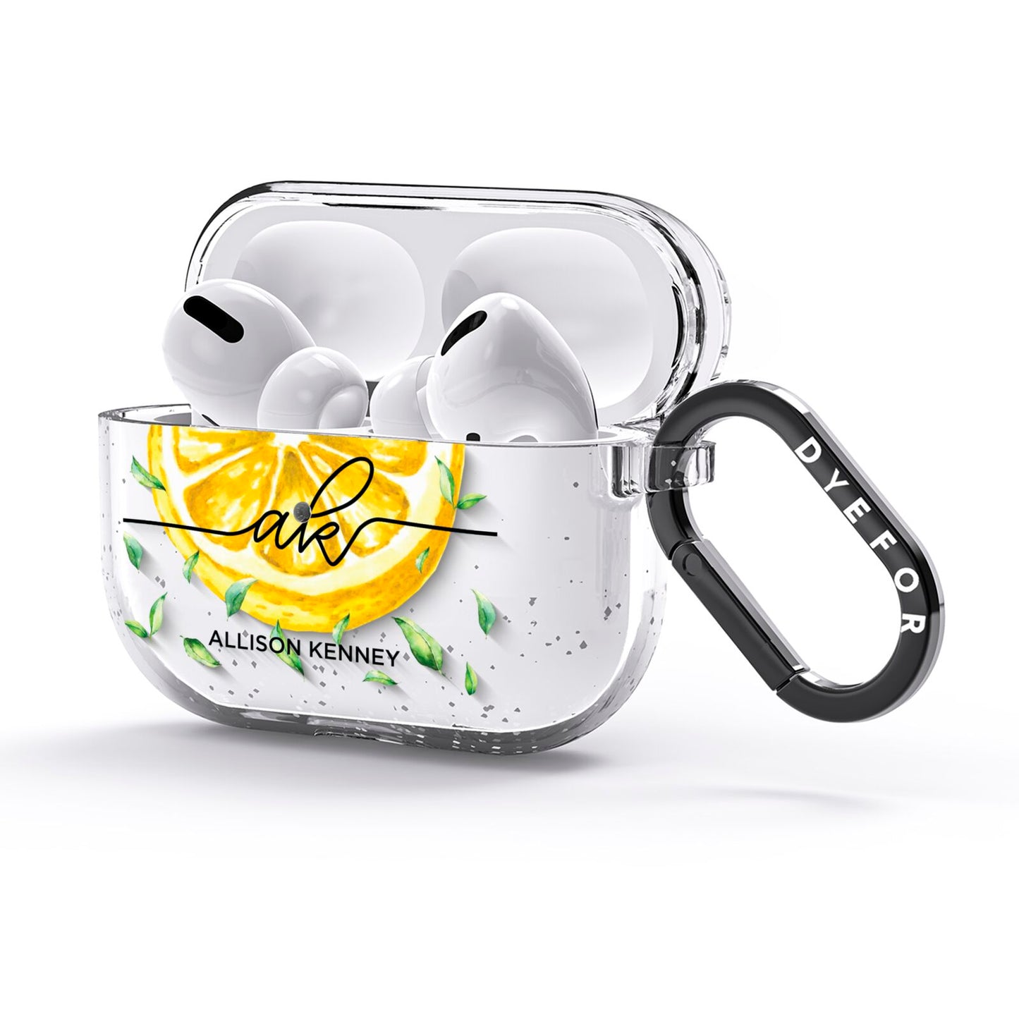 Personalised Lemon Slice AirPods Glitter Case 3rd Gen Side Image