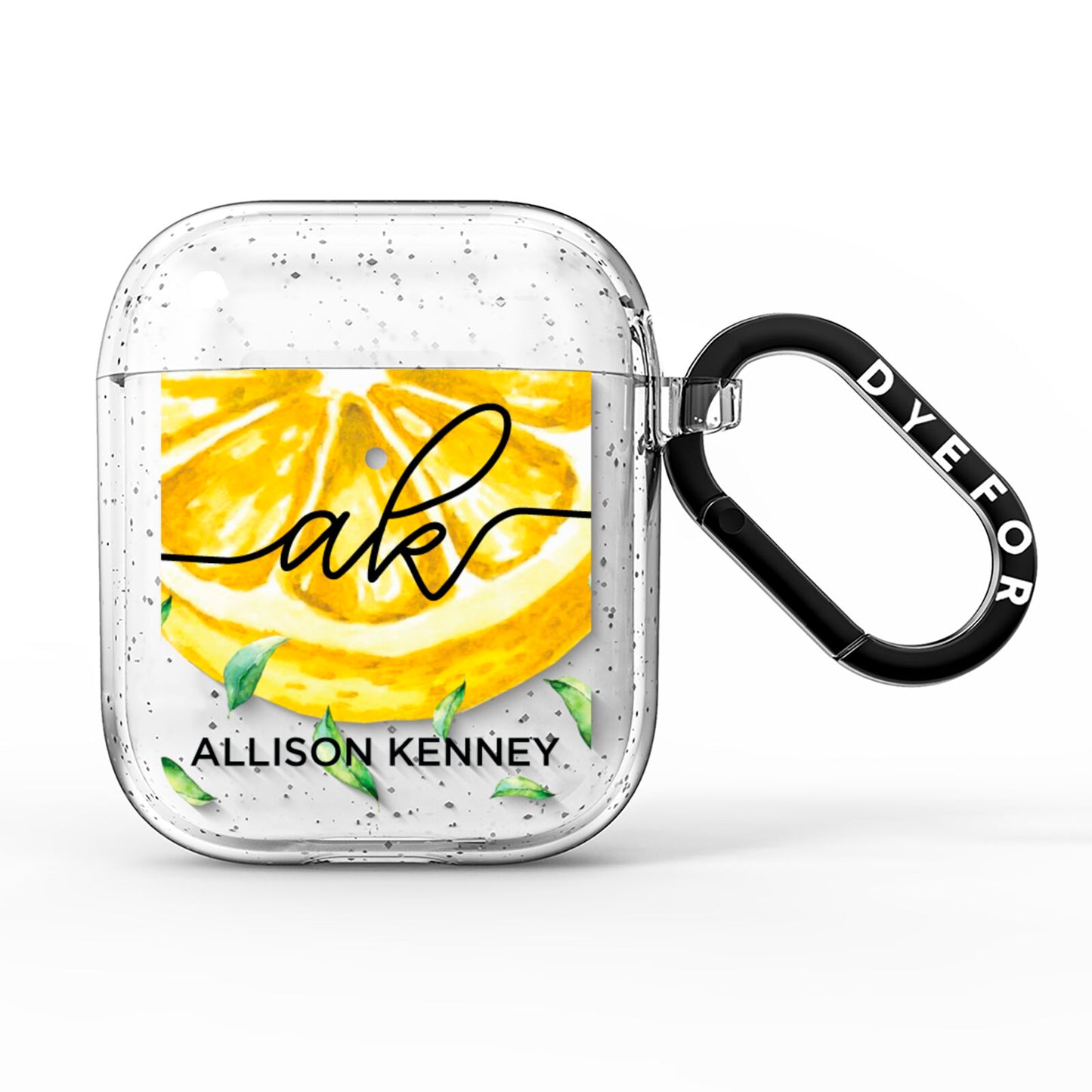 Personalised Lemon Slice AirPods Glitter Case