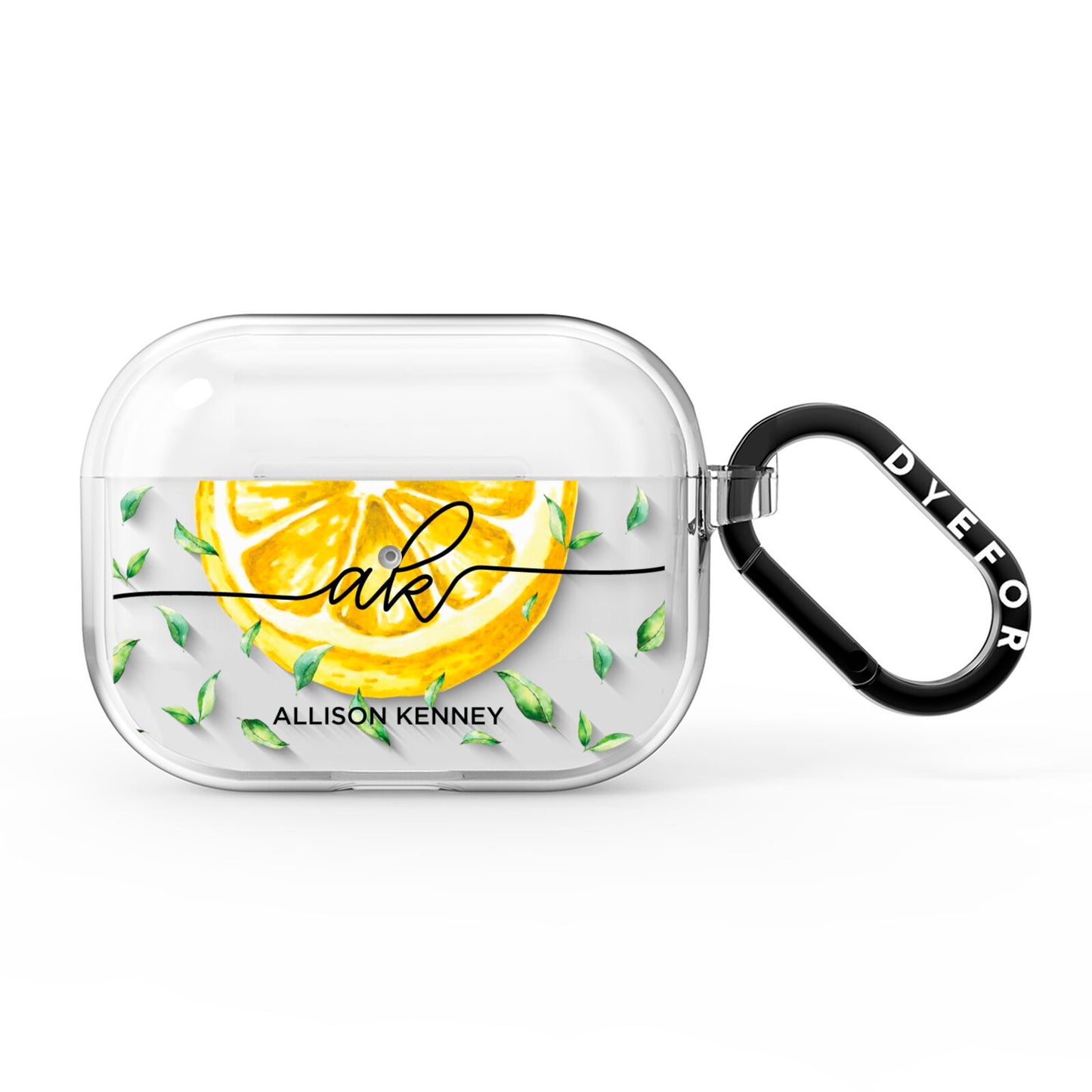 Personalised Lemon Slice AirPods Pro Clear Case